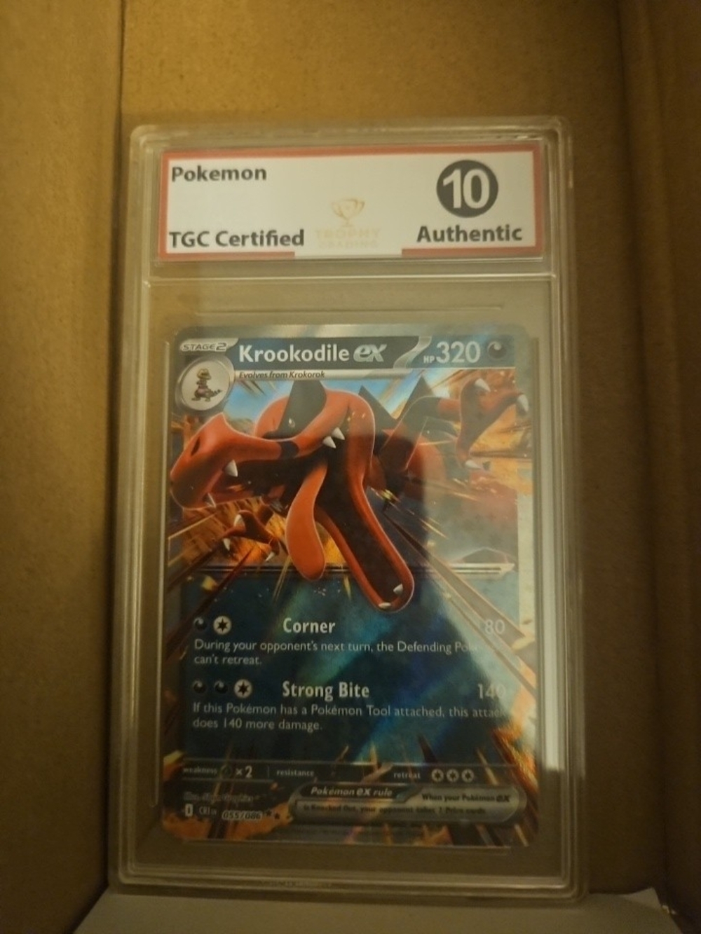 2026 POKEMON CRI EN-CHAOS RISING #055 KROOKODILE EX TGC 10